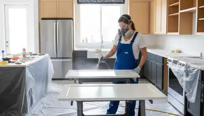 Professional kitchen cabinet painting in Milwaukee WI with durable refinishing by expert painters