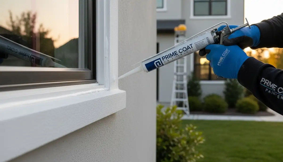 Professional caulking and sealing on Milwaukee, WI home exterior for weather and moisture protection