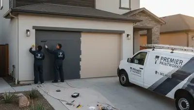 Professional garage door painting by expert house painters in Milwaukee, WI