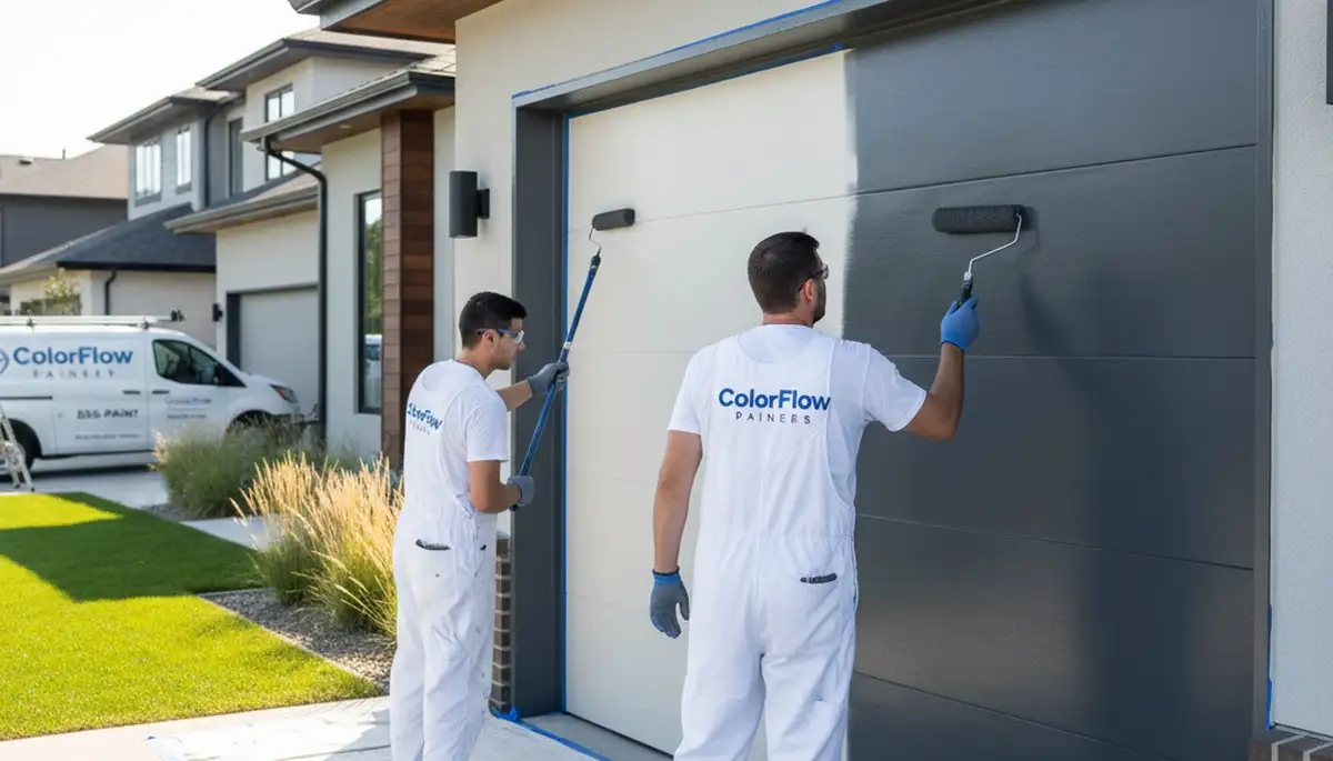 Professional garage door painting in Milwaukee WI by expert house painters for lasting curb appeal