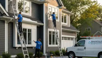 Professional house painters improving home exterior in Milwaukee WI