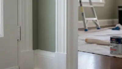 Professional interior trim painting with crisp edges in a Milwaukee, WI home by expert house painters