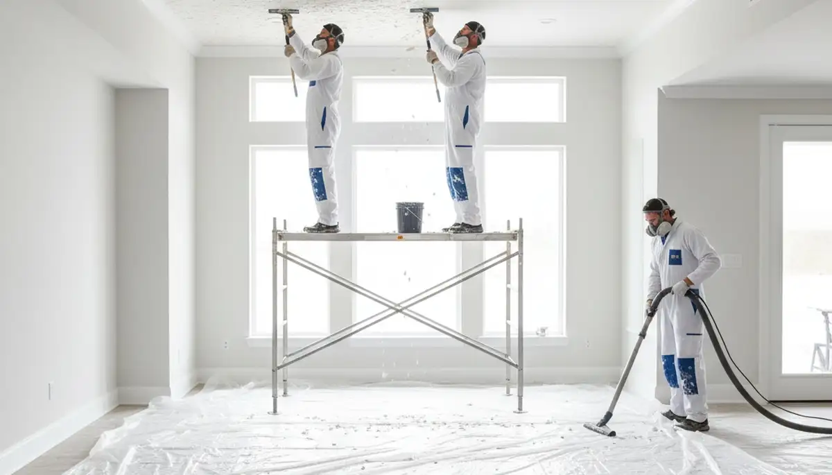 Professional popcorn ceiling removal and painting in Milwaukee, WI home interior