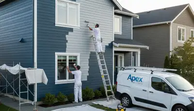 Professional siding painting on Milwaukee WI home exterior by expert local house painters