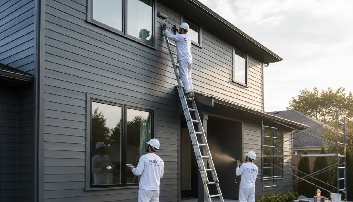 Professional siding painting on Milwaukee WI home exterior by expert local house painters