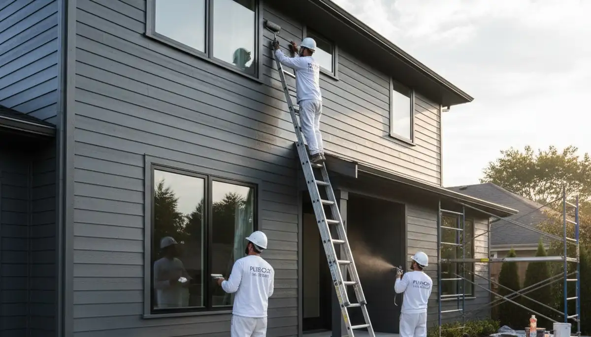 Professional siding painting on Milwaukee WI home exterior by expert local house painters