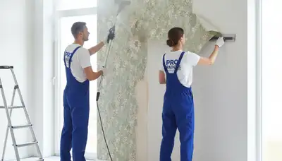 Professional wallpaper removal and wall prep by house painters in Milwaukee, WI