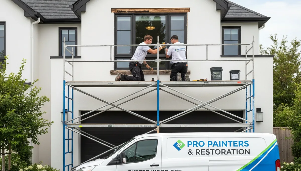 Professional wood rot repair on Milwaukee WI home exterior by expert house painters
